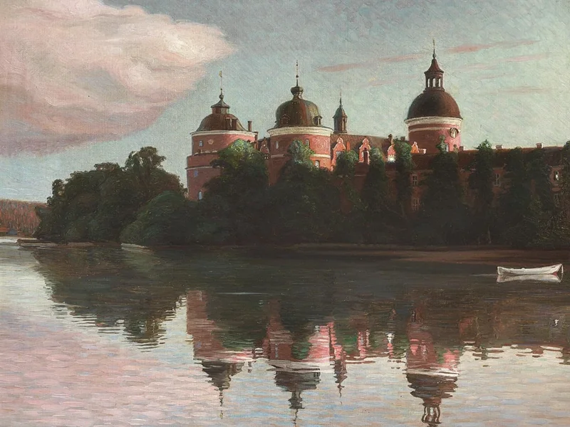 1870-Kai Lange - Veduta dal castello di Gripsholm verso sera - 1909